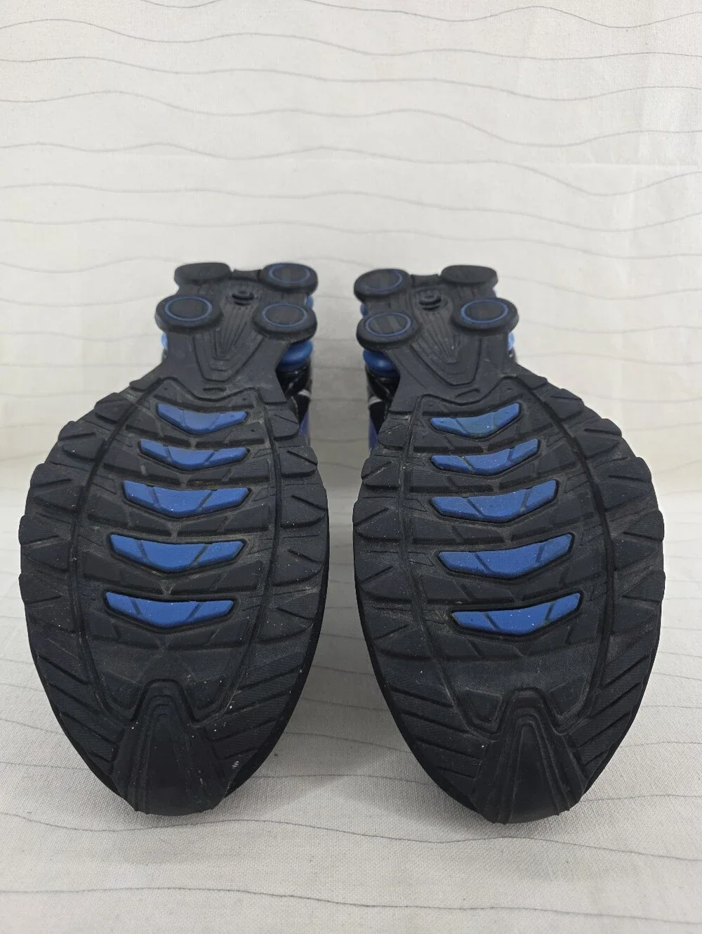 Nike Mems Shox Heritage Grey Black Blue Sneakers Shoes 386202-041 Size 12.5